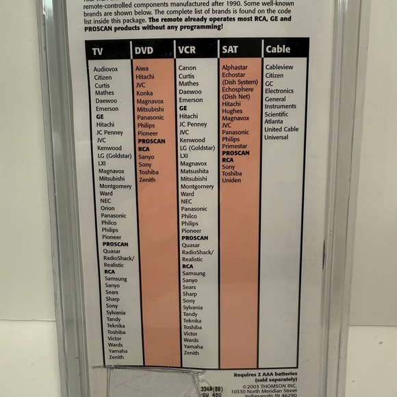 RCA Universal Remote Control Consolidates Up To 4 Components RCU450 - Picture 4 of 4